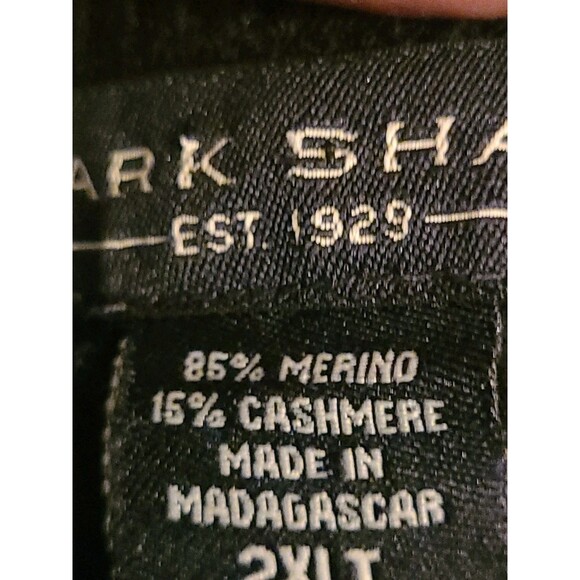 Mark Shale Cashmere Blend Sweater Mens 2XLT Black V-Neck Preppy Dad Sweater - Picture 6 of 13